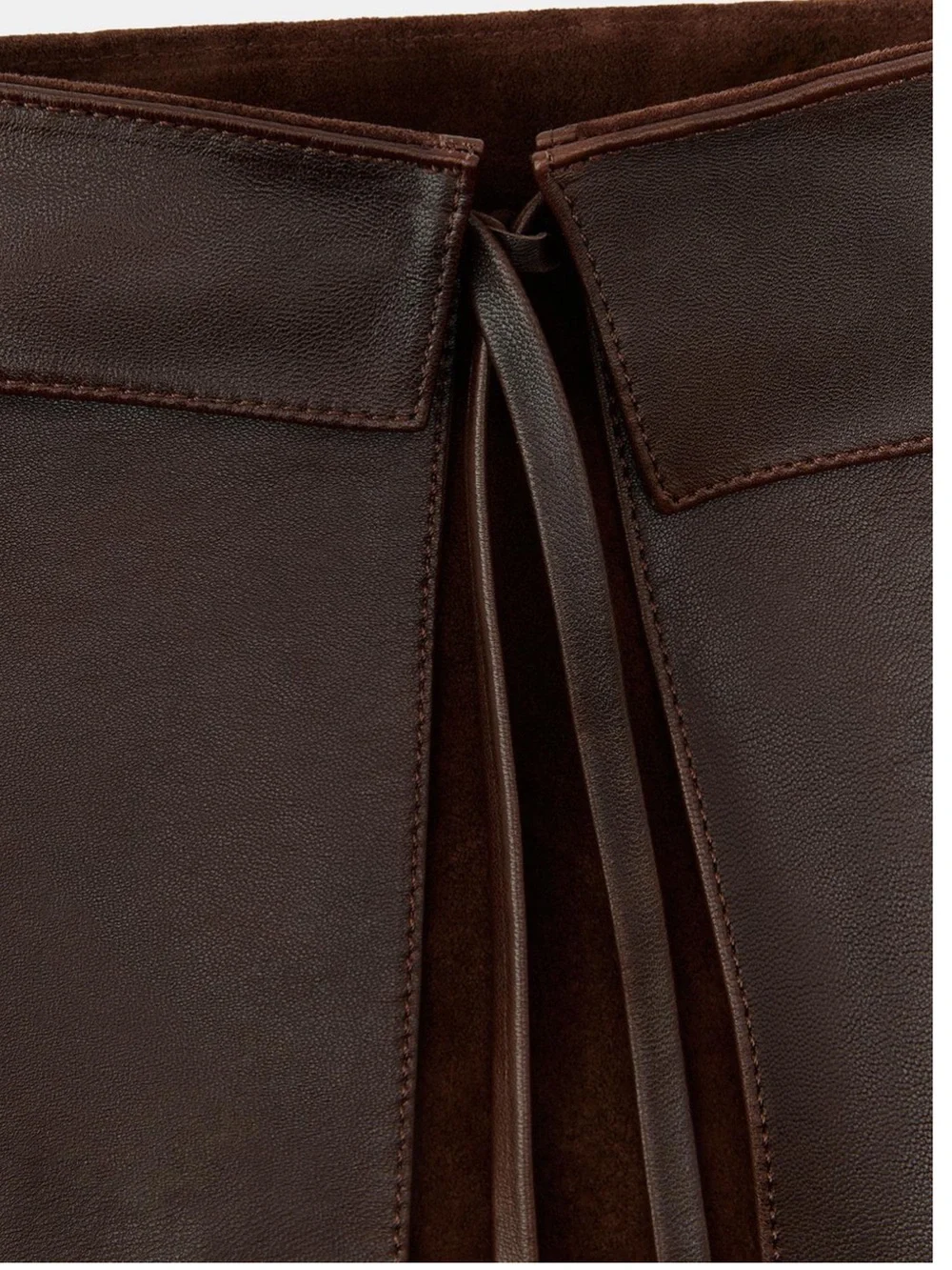 NWT Zara Brown 100% Leather Skirt Belt Size 32 Viral Wrap Waist Belt  1736/004/7